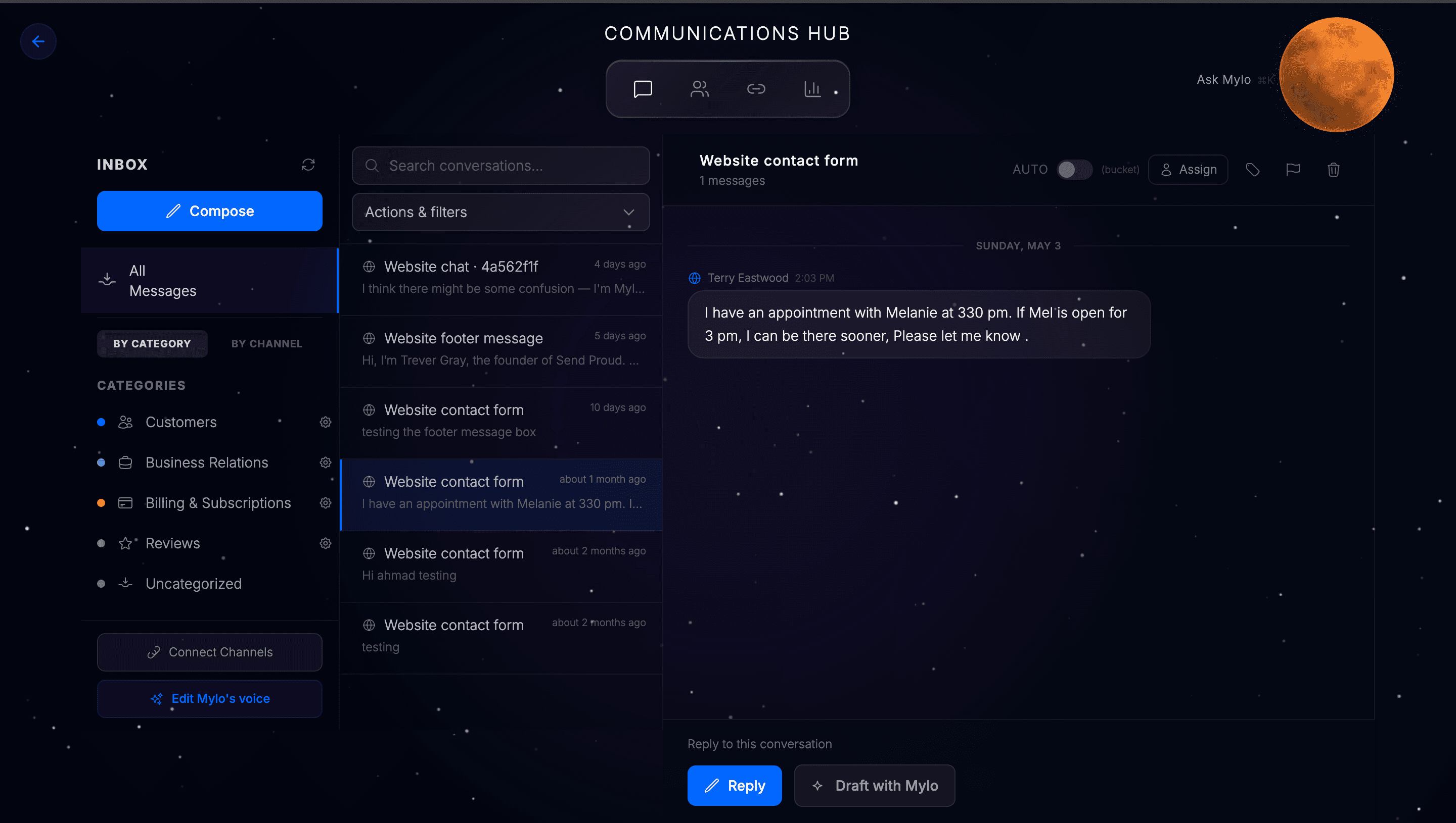 MythOS Pro inbox