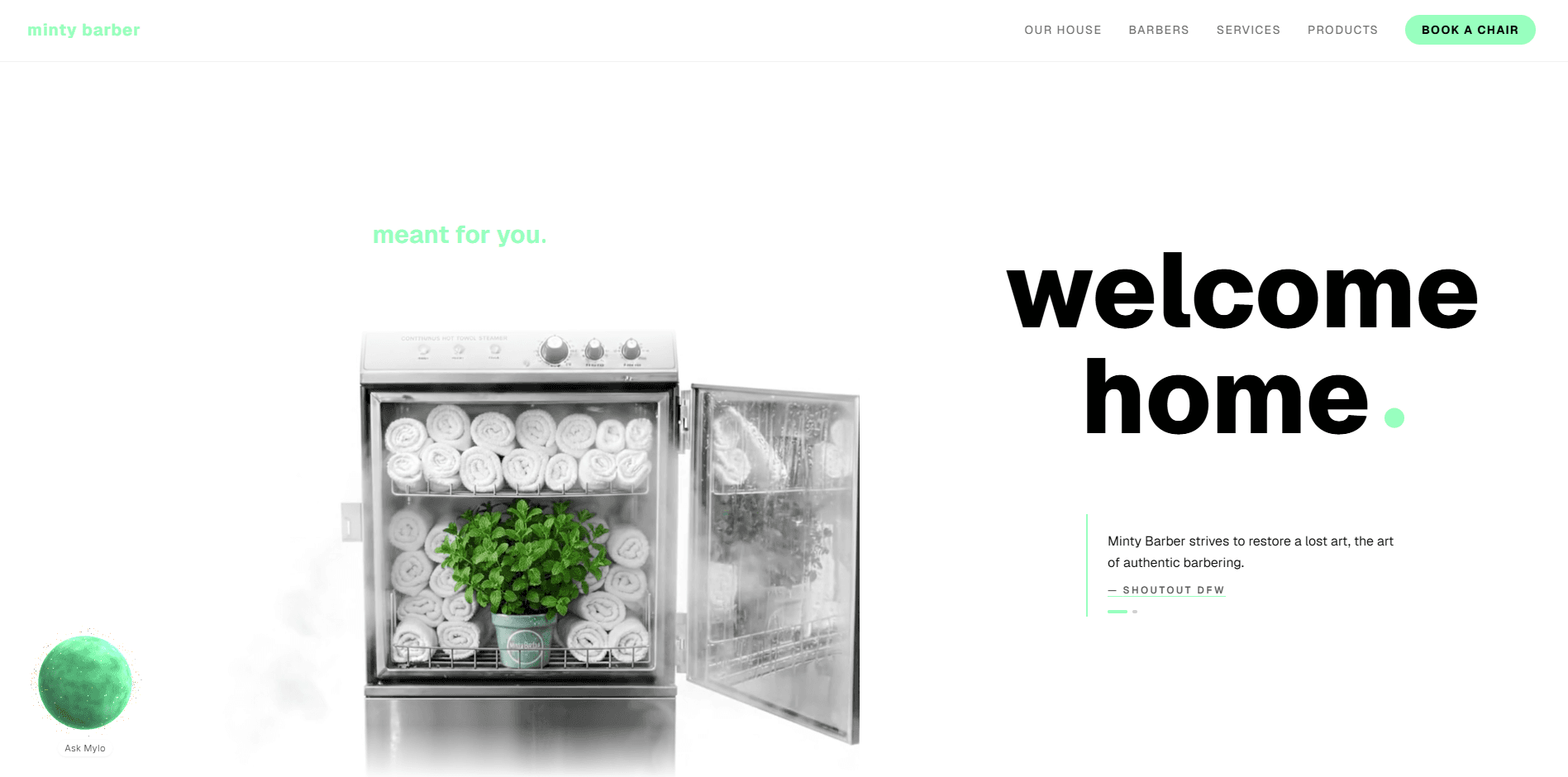 Minty Barber website preview